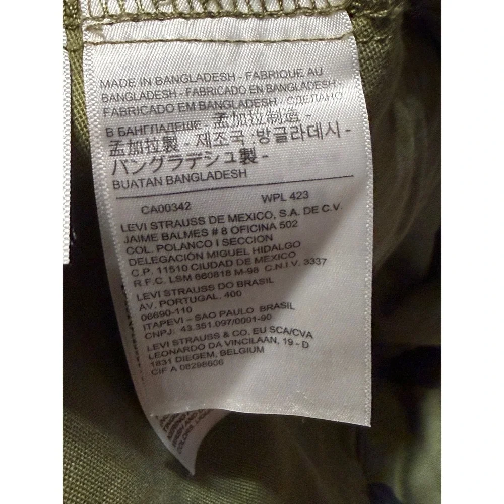 Levis Mens Trucker Jacket XXL Camo Woodland Camouflage Cotton Button Up - Picture 6 of 11